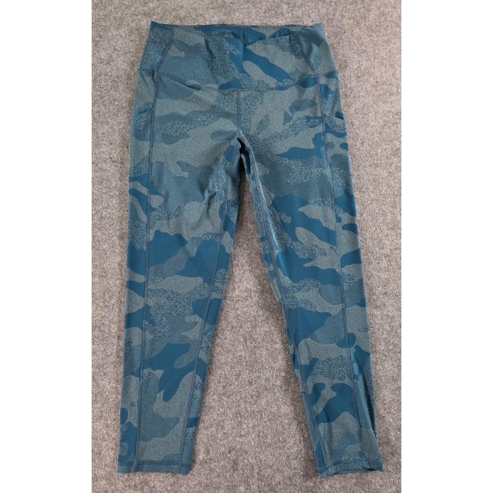 The North Face Luxe Motivation Women's Leggings Size XL Blue Camo 7/8 Thigh